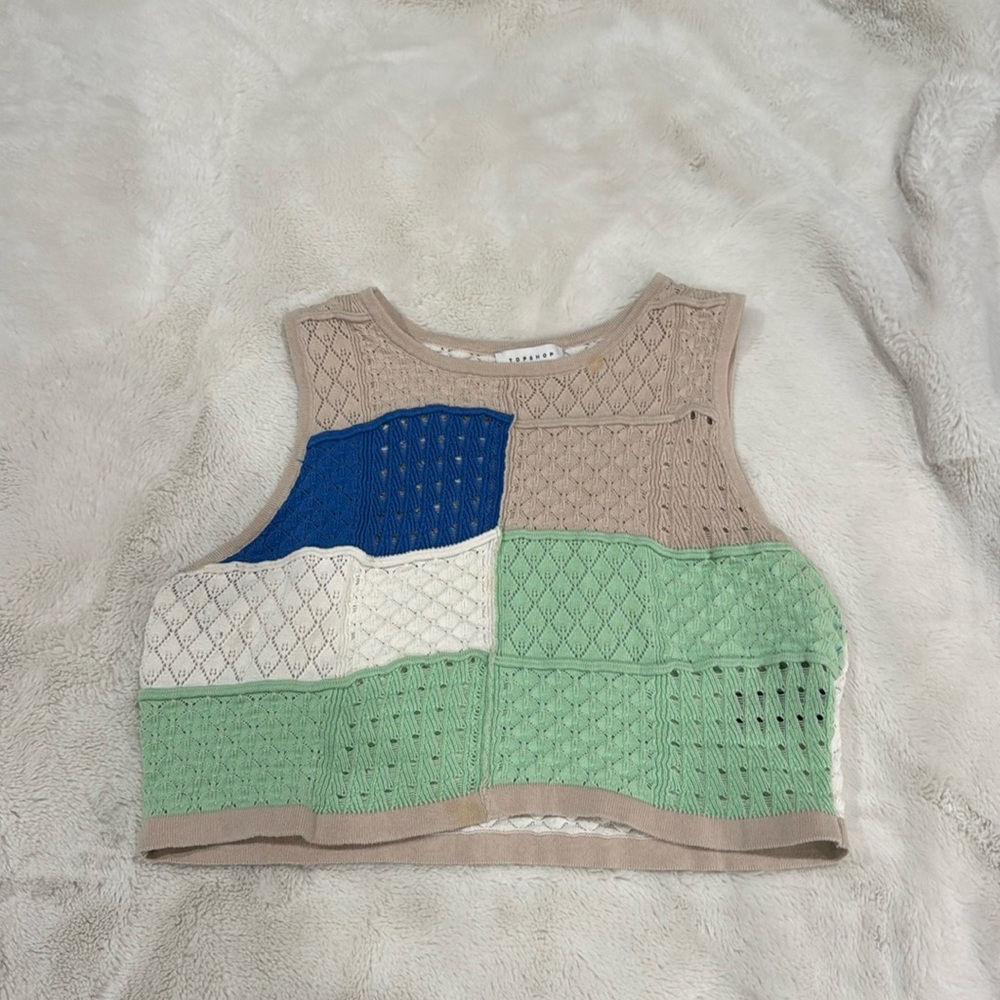 Top shop, colorful knit crop top